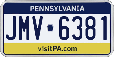 PA license plate JMV6381