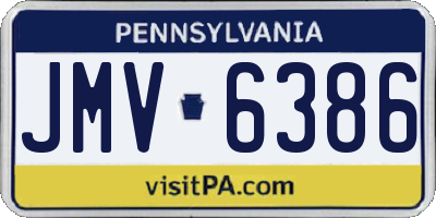 PA license plate JMV6386
