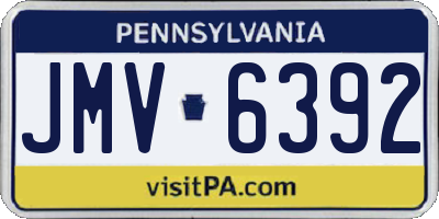 PA license plate JMV6392