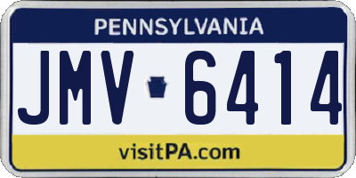 PA license plate JMV6414