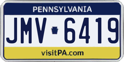 PA license plate JMV6419