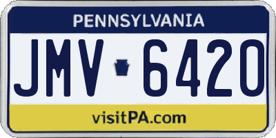 PA license plate JMV6420