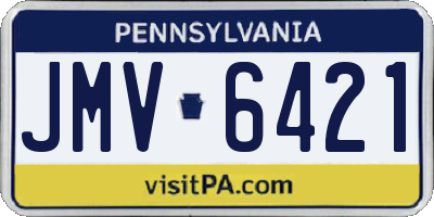 PA license plate JMV6421