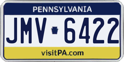 PA license plate JMV6422