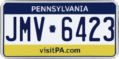 PA license plate JMV6423