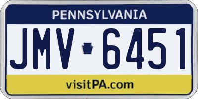 PA license plate JMV6451