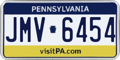 PA license plate JMV6454