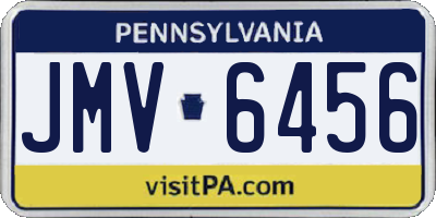 PA license plate JMV6456