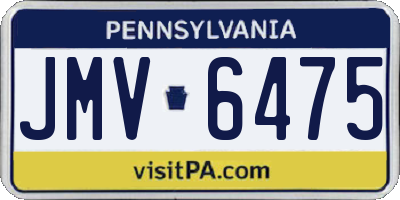 PA license plate JMV6475