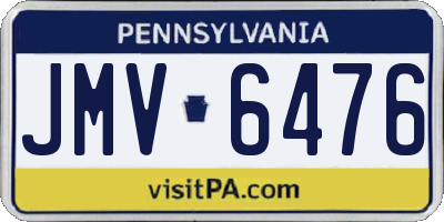 PA license plate JMV6476