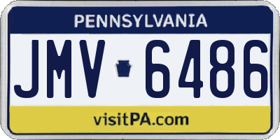 PA license plate JMV6486