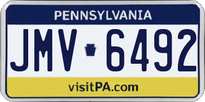 PA license plate JMV6492