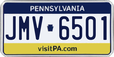 PA license plate JMV6501