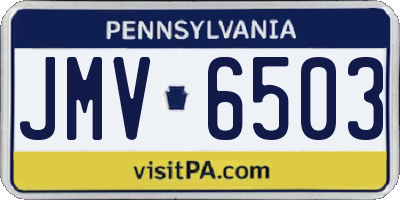 PA license plate JMV6503