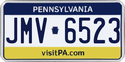PA license plate JMV6523