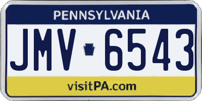PA license plate JMV6543