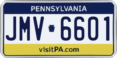 PA license plate JMV6601