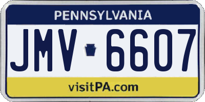 PA license plate JMV6607