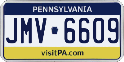 PA license plate JMV6609