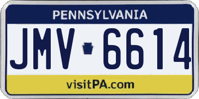 PA license plate JMV6614