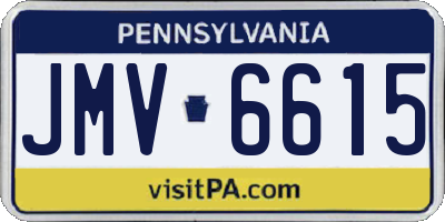 PA license plate JMV6615