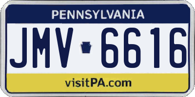 PA license plate JMV6616