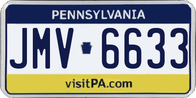 PA license plate JMV6633