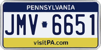 PA license plate JMV6651