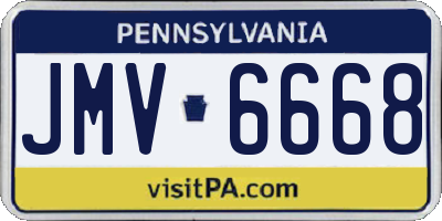 PA license plate JMV6668