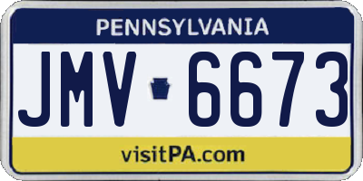 PA license plate JMV6673