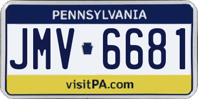 PA license plate JMV6681