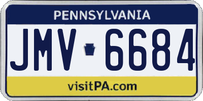 PA license plate JMV6684