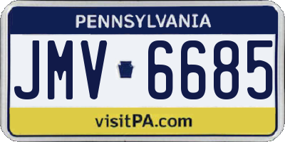 PA license plate JMV6685