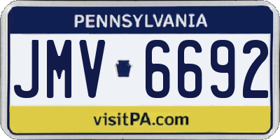 PA license plate JMV6692