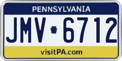 PA license plate JMV6712