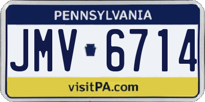 PA license plate JMV6714