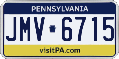 PA license plate JMV6715