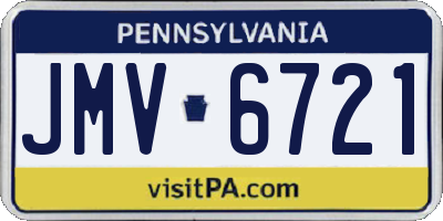PA license plate JMV6721