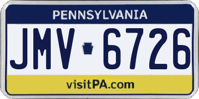 PA license plate JMV6726