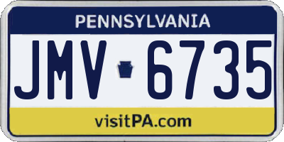 PA license plate JMV6735