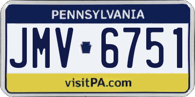 PA license plate JMV6751