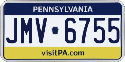 PA license plate JMV6755