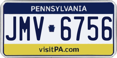 PA license plate JMV6756