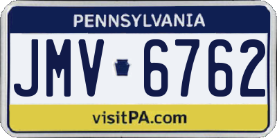 PA license plate JMV6762