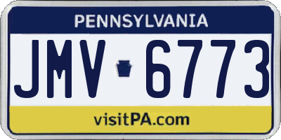 PA license plate JMV6773