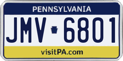 PA license plate JMV6801