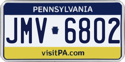 PA license plate JMV6802