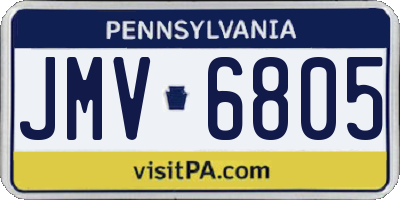 PA license plate JMV6805