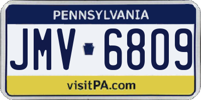 PA license plate JMV6809