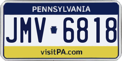 PA license plate JMV6818